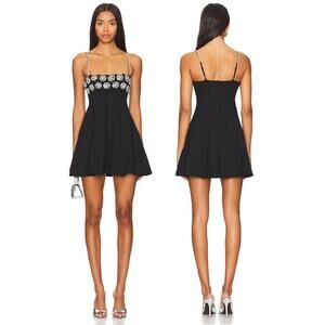Majorelle Mackie Mini Dress Rhinestone Embellished Party Evening Black Size XL